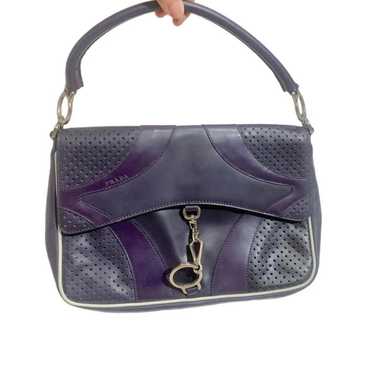 prada purple leather moto bag - image 1