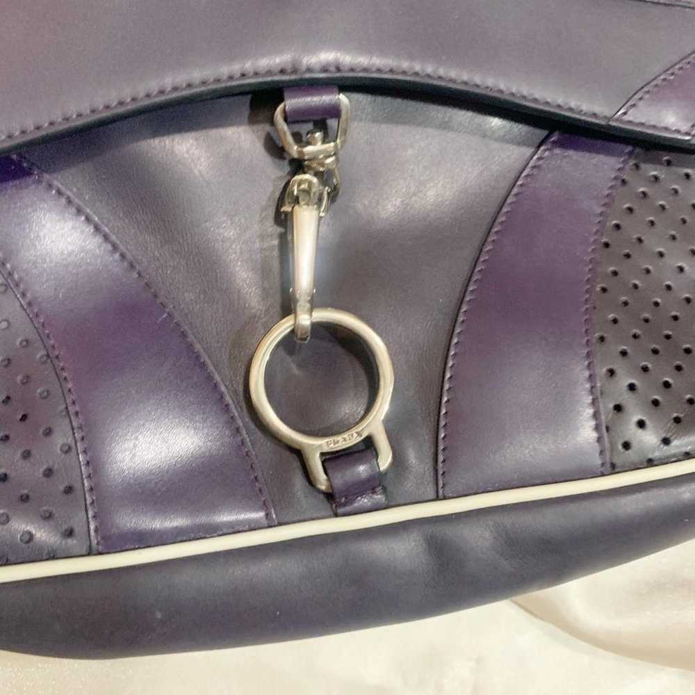 prada purple leather moto bag - image 3