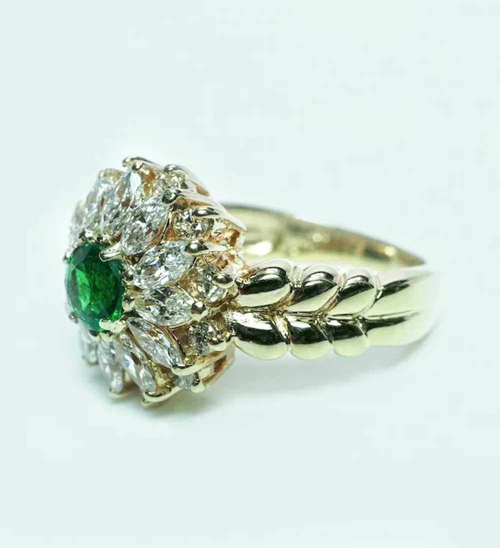 Vintage 2.5ct Tsavorite Garnet Diamond Marquise B… - image 10