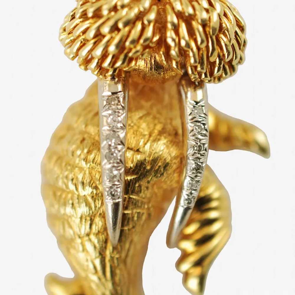 Vintage Hammerman Brothers 18K Gold Walrus Brooch… - image 4