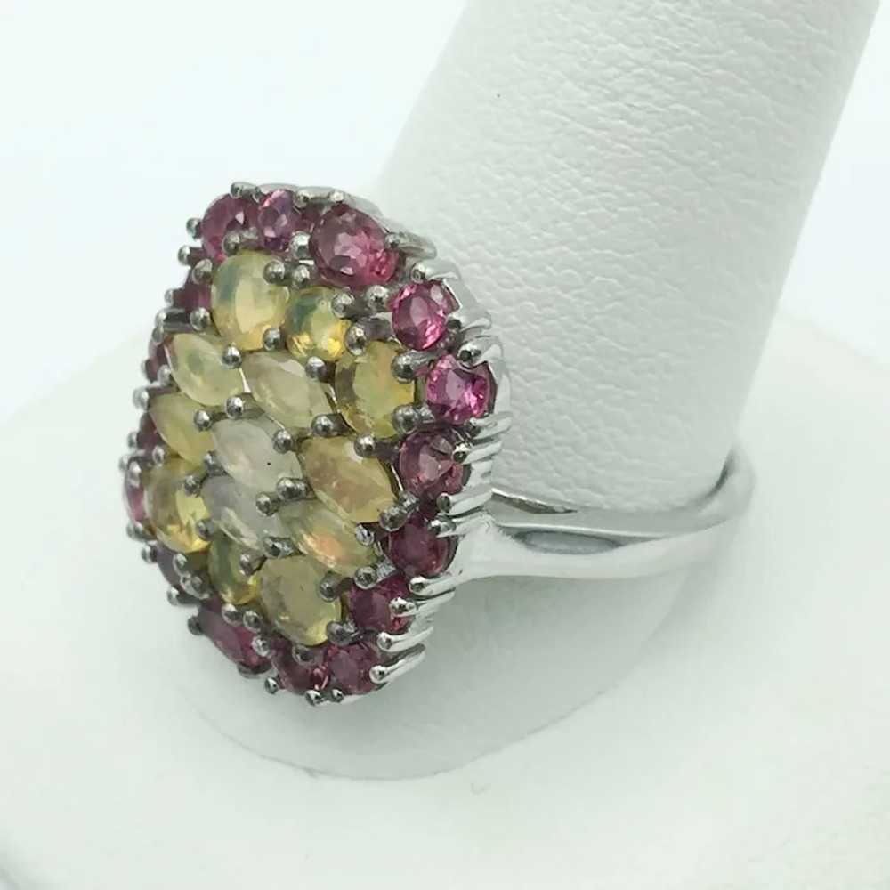 Sterling Silver Opal and Tourmaline Ring - image 3