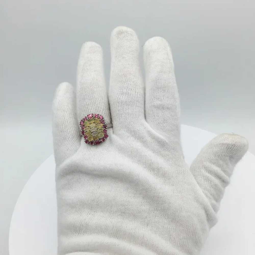 Sterling Silver Opal and Tourmaline Ring - image 6