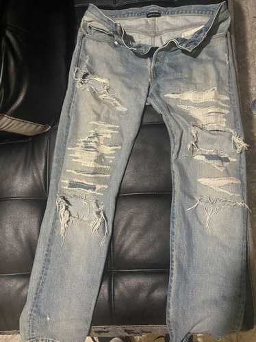 John Elliott John Elliot distressed denim