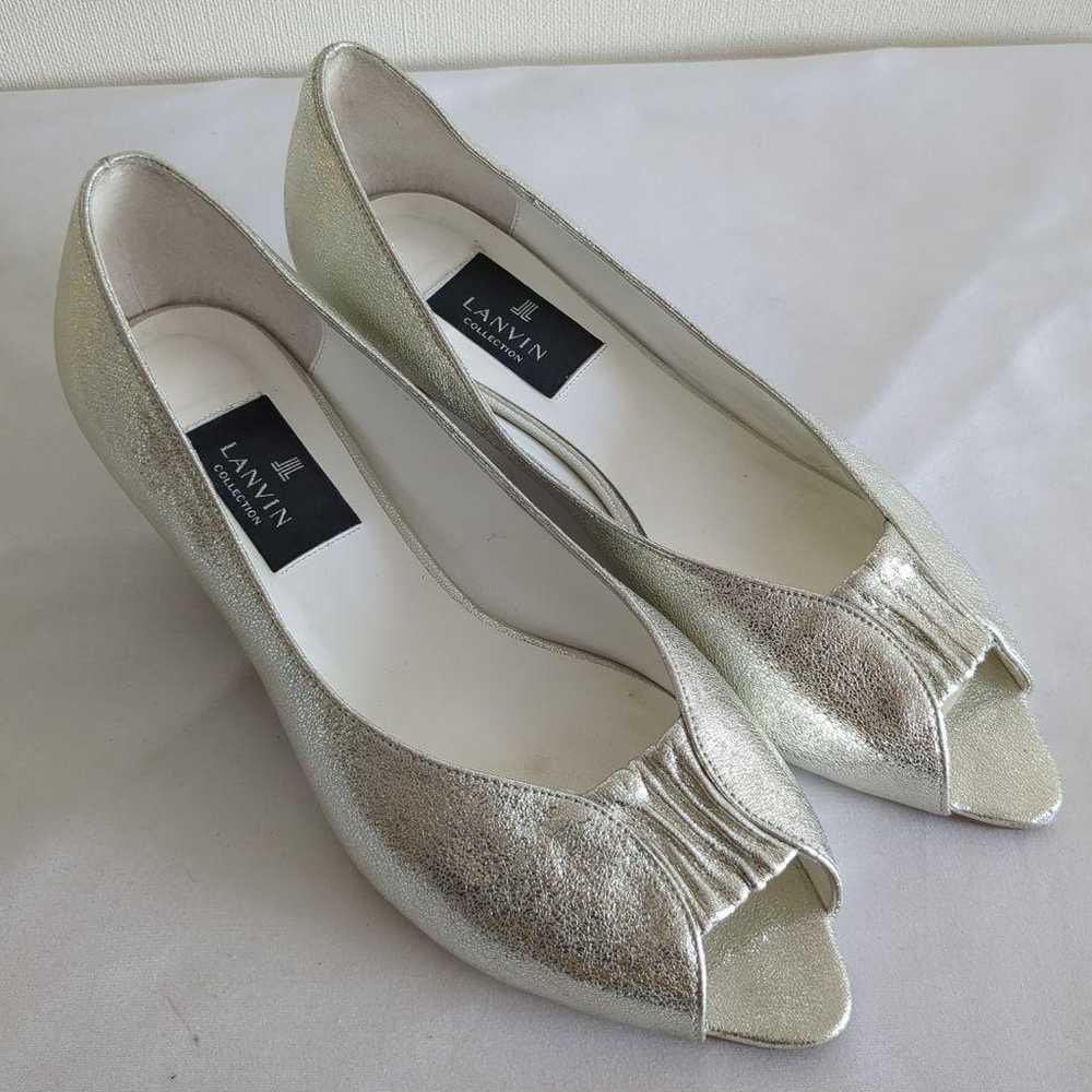 LANVIN Heel Open Toe Leather Silver 24 - image 10