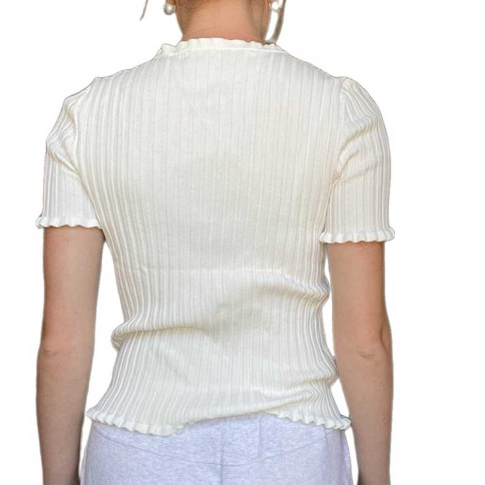 White ribbed top - image 2