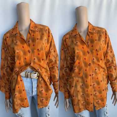 Linda Allard Ellen Tracy silk Southern pattern ov… - image 1