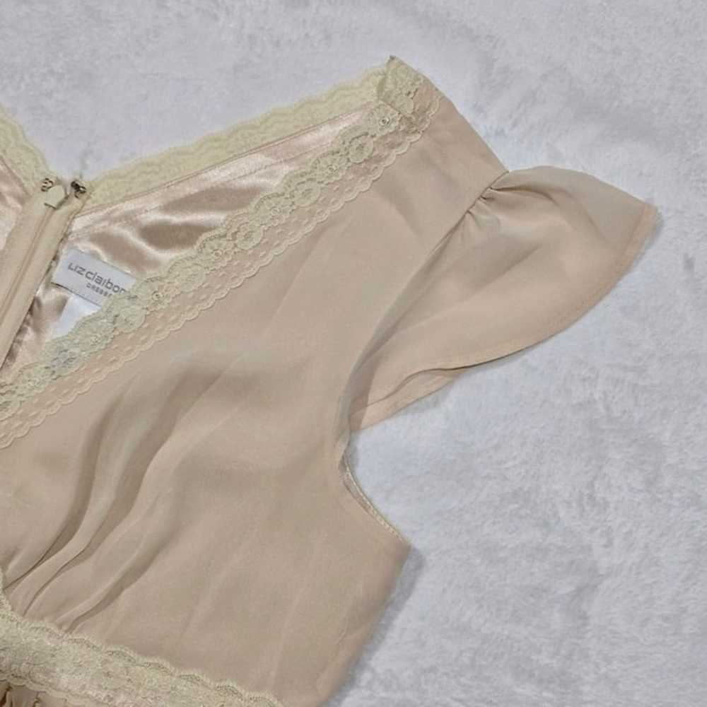 Liz Claiborne Cream Lace & Smocked Chiffon Wrap S… - image 7