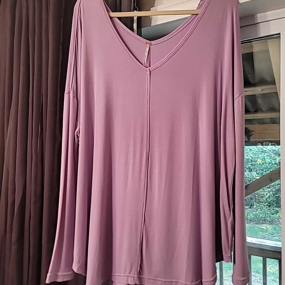 Free People Double V-neck Vintage Lavender Long S… - image 1