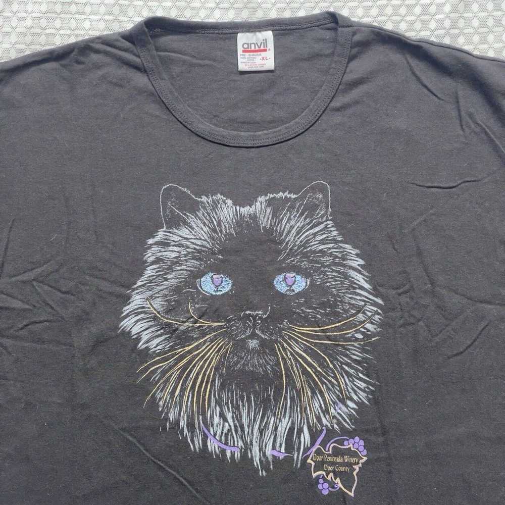 Vtg Door County Winery Cat Graphic T Shirt Single… - image 2