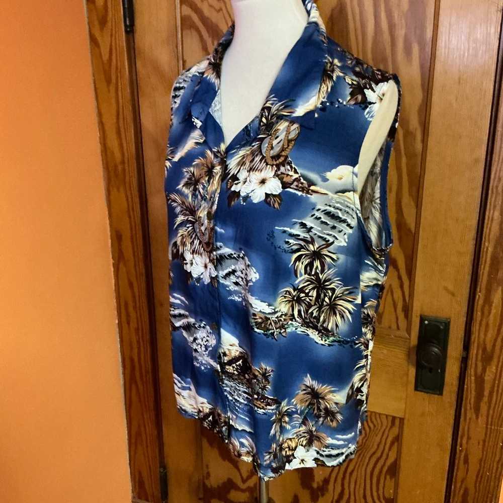 Vtg Y2K Hilo Hattie Sleeveless Hawaiian Top - image 8