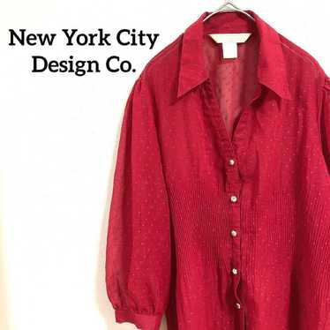 New York City Design Co. Skipper Shirt Blouse Red… - image 1