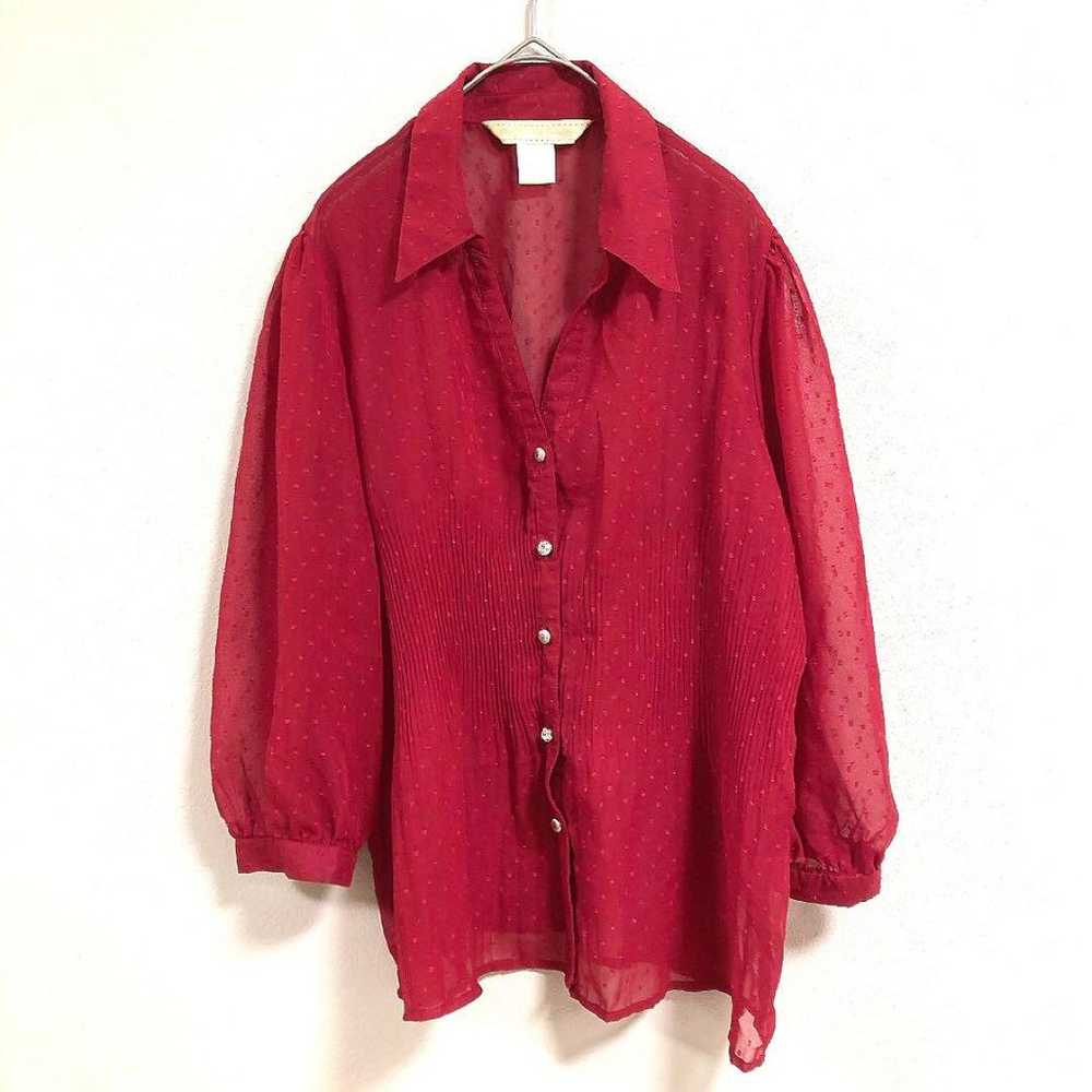 New York City Design Co. Skipper Shirt Blouse Red… - image 2