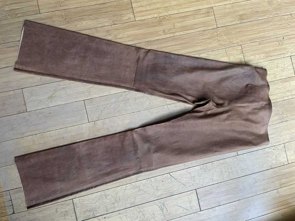 Chrome Hearts Chrome Hearts Brown Leather Pants - image 4