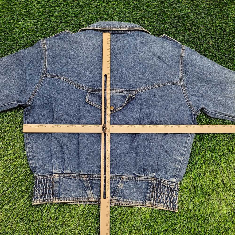 Vintage Vintage 80s Biker Denim Jacket Womens L/X… - image 5