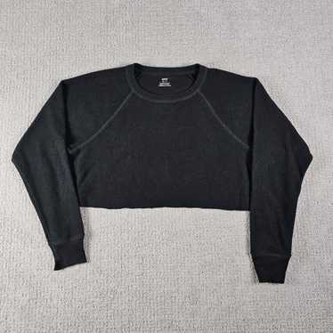 Aerie Cropped Sweatshirt Womens Size S Black - image 1