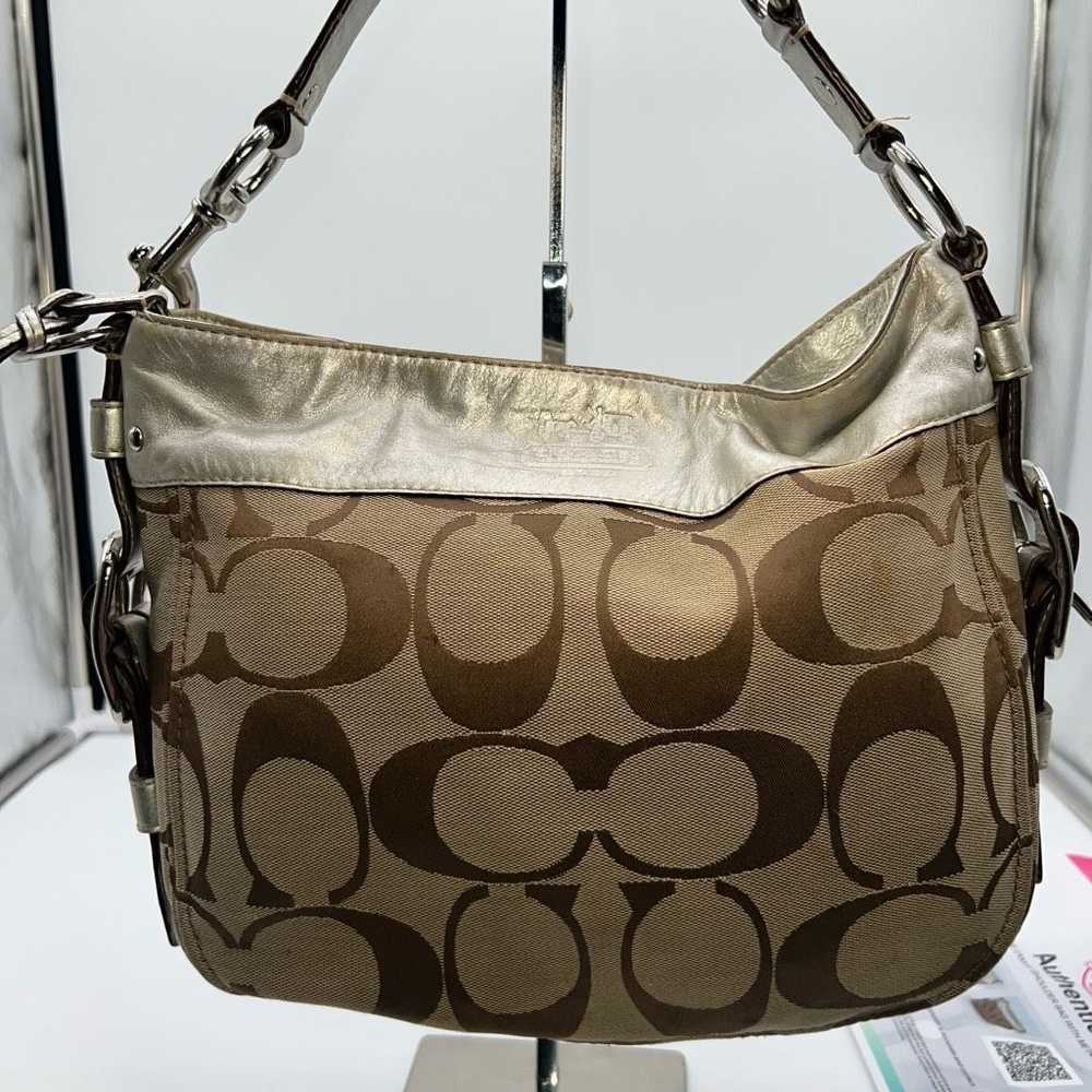 Coach COACH Signature ZOE HOBO Khaki/metallic Jac… - image 1