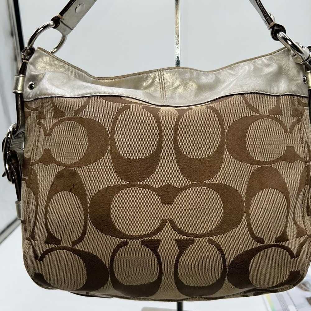 Coach COACH Signature ZOE HOBO Khaki/metallic Jac… - image 8