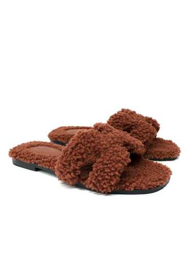 Product Details Hermes Shearling Oran Sandals