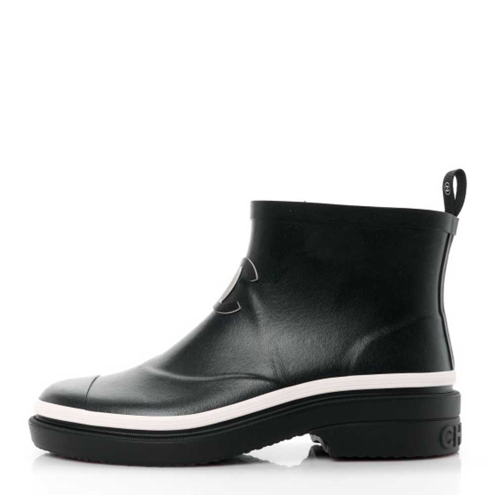 CHANEL Rubber CC Short Rain Boots 37 Black - image 1