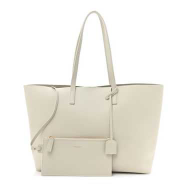 SAINT LAURENT Calfskin Large Shopping Tote Crema … - image 1