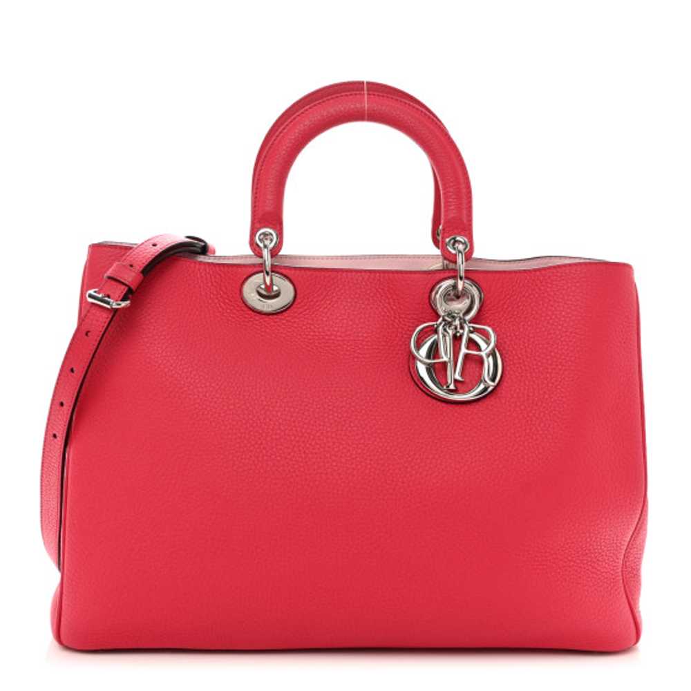 CHRISTIAN DIOR Bullcalf Large Diorissimo Tote Fuc… - image 1