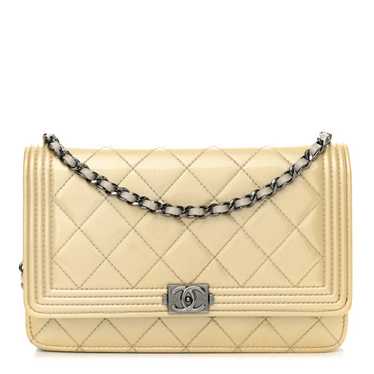 CHANEL Iridescent Patent Calfskin Quilted Boy Wal… - image 1