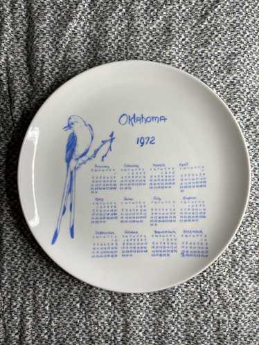 Designer Oklahoma 1972 Calendar Plate Hand Painted