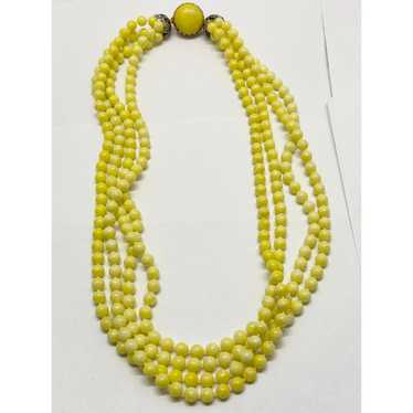 Vintage Vintage yellow multi strand necklace - image 1