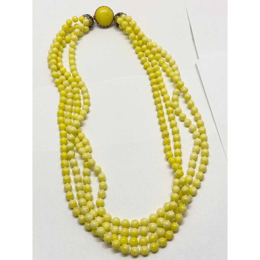 Vintage Vintage yellow multi strand necklace - image 2