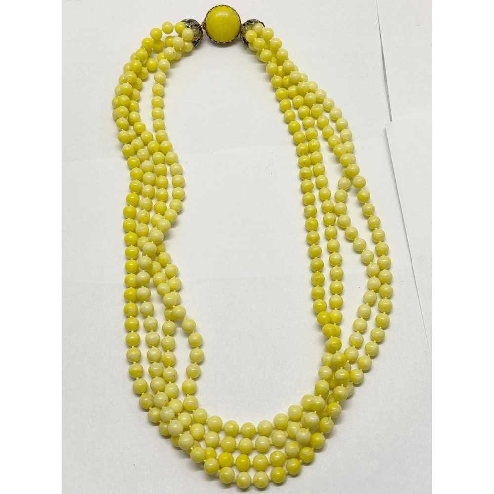 Vintage Vintage yellow multi strand necklace - image 3