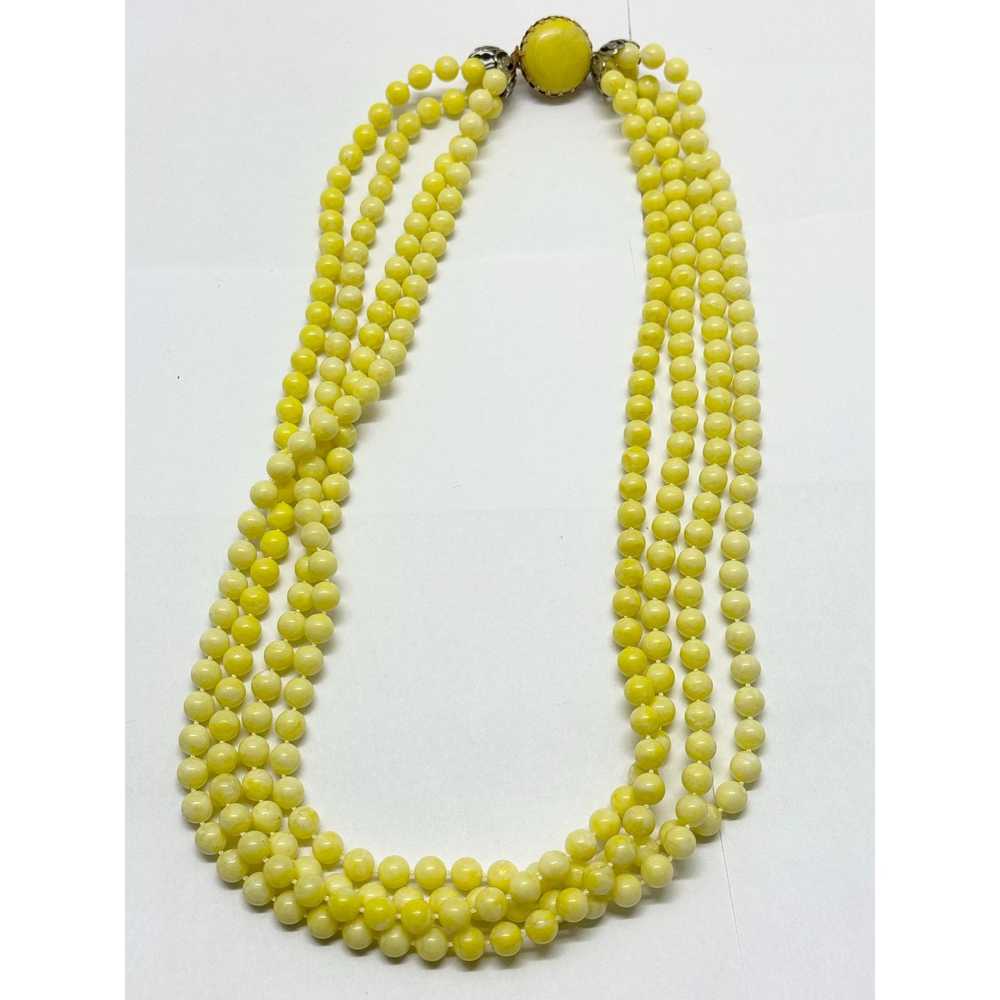 Vintage Vintage yellow multi strand necklace - image 4