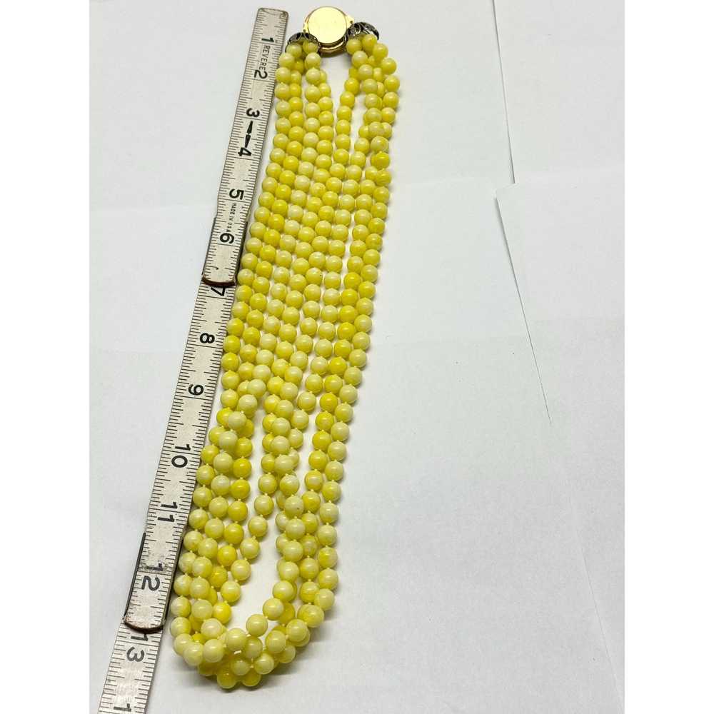 Vintage Vintage yellow multi strand necklace - image 5