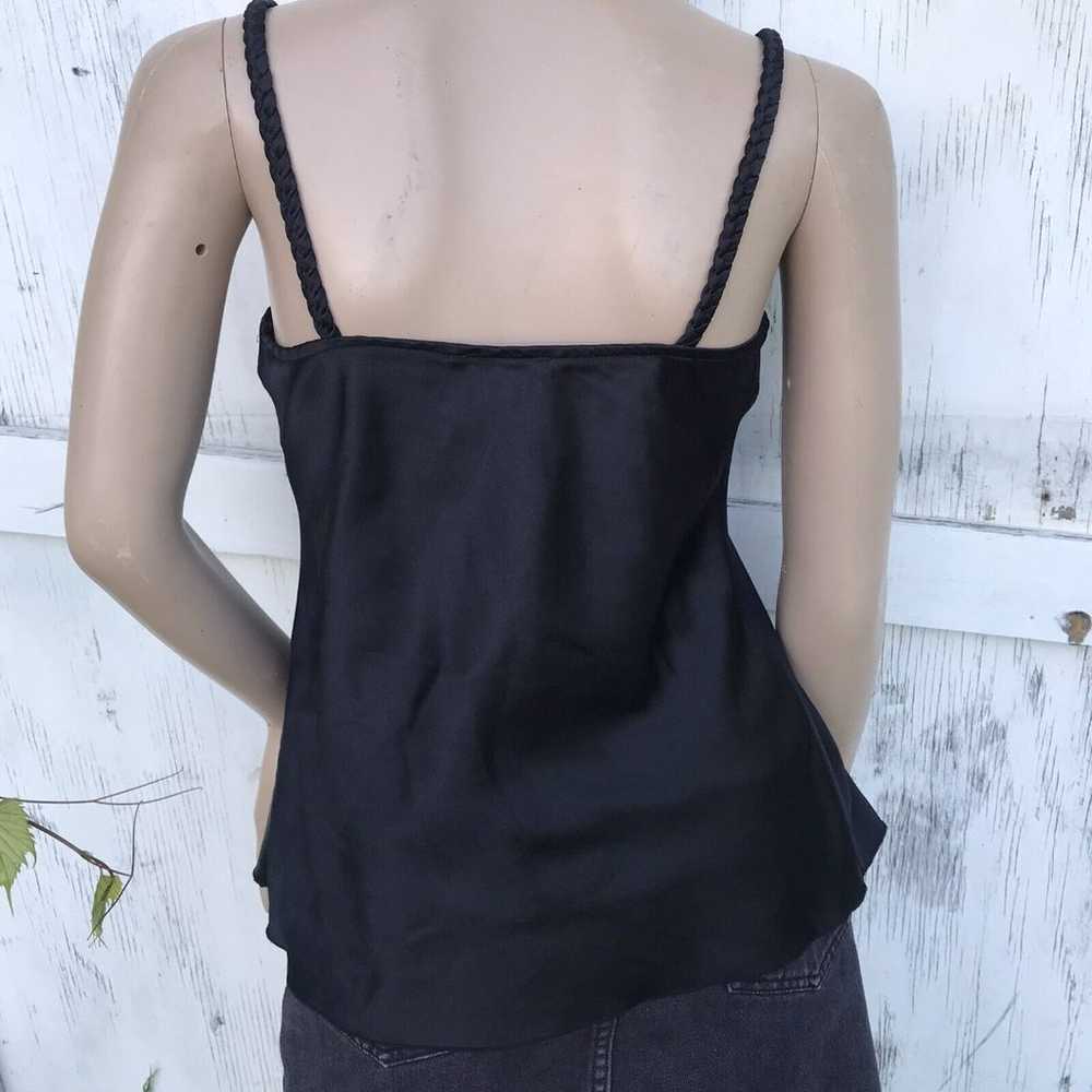 Vintage Satin IZ Byer Black Ruched Top 90's Y2K  … - image 2