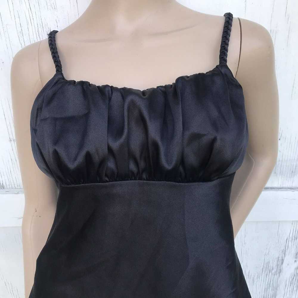 Vintage Satin IZ Byer Black Ruched Top 90's Y2K  … - image 3