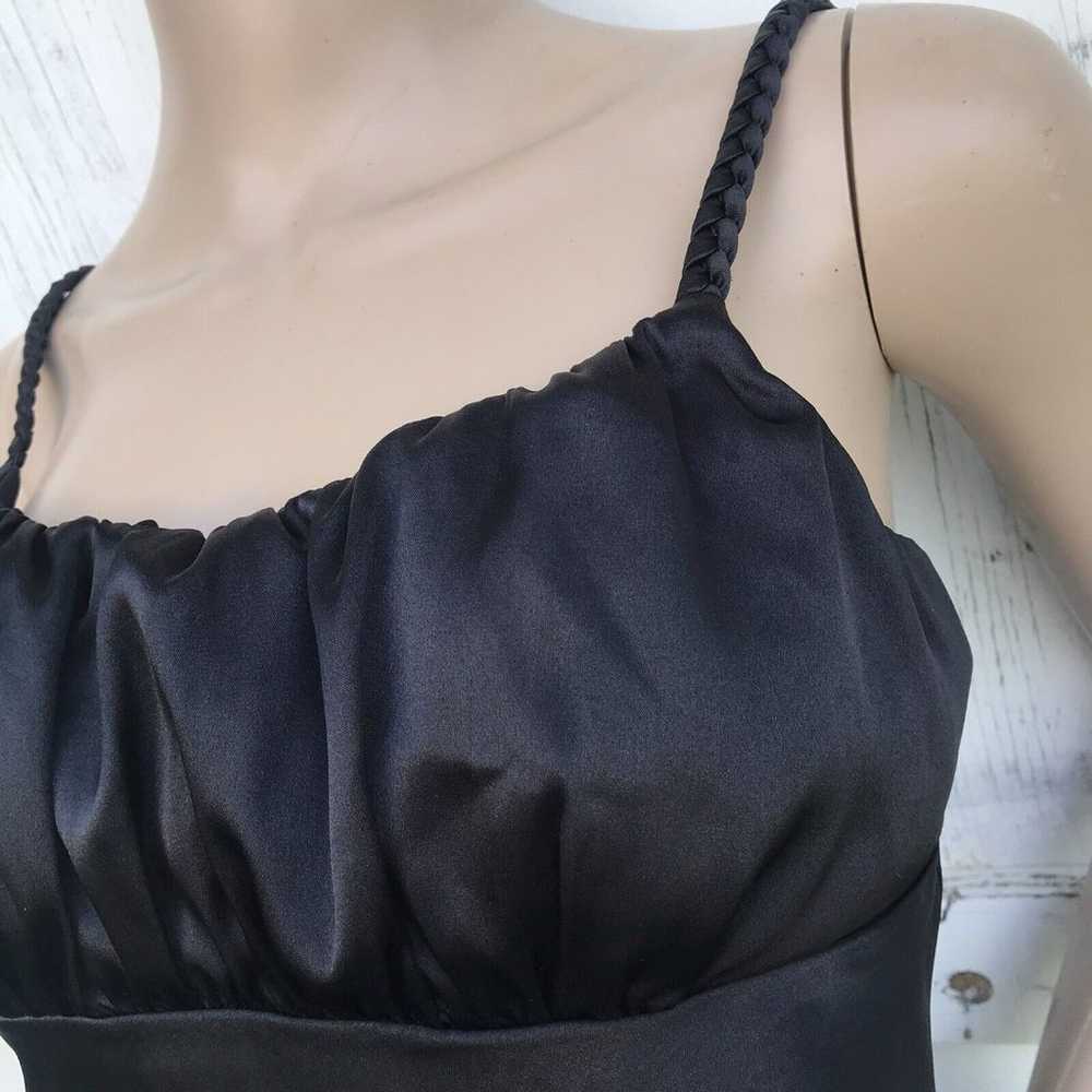 Vintage Satin IZ Byer Black Ruched Top 90's Y2K  … - image 4