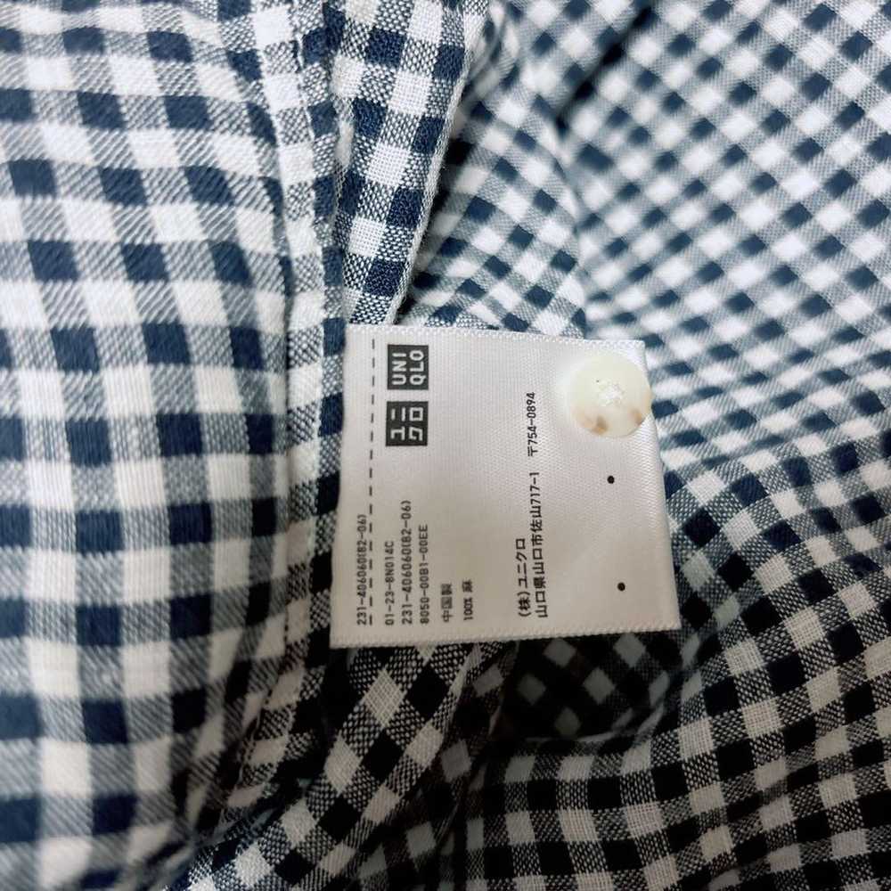 UNIQLO Women's Long Sleeve Shirt Size M Navy Check - image 11