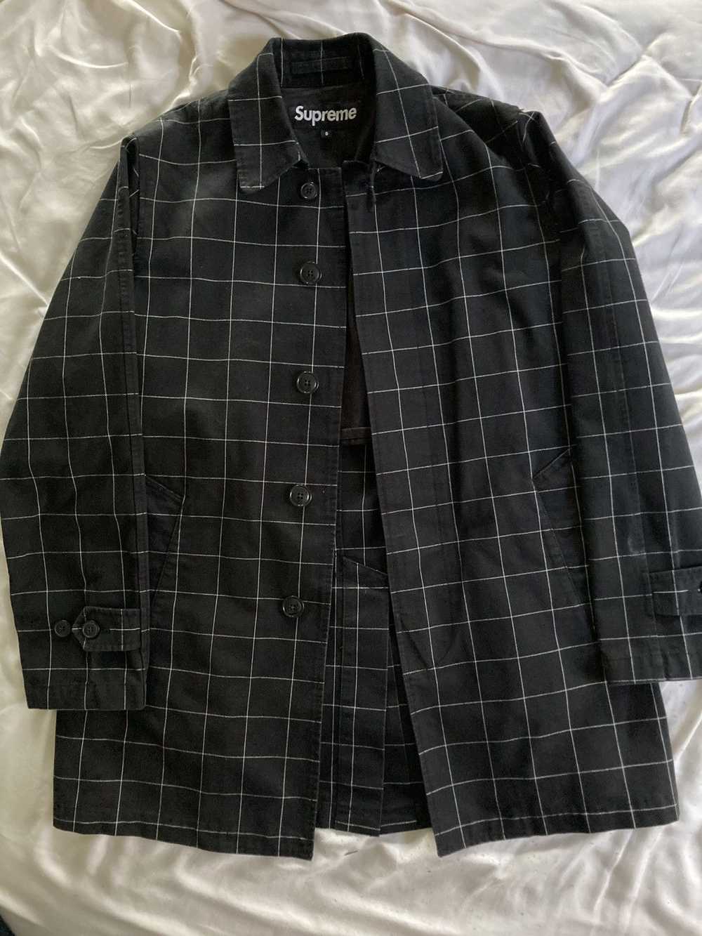 Supreme 13ss windowpane trench - image 1