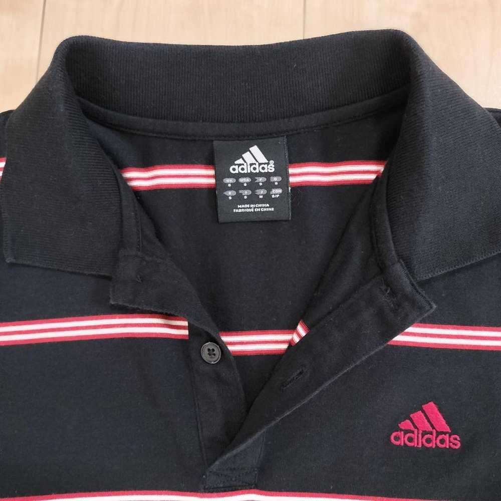 Black Adidas polo shirt with black border, size M… - image 7