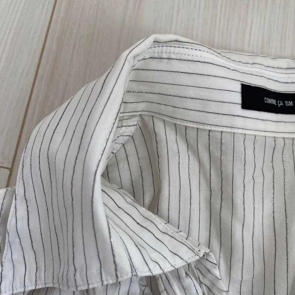 COMME CA ISM Frill Stripe Shirt M Glitter - image 12