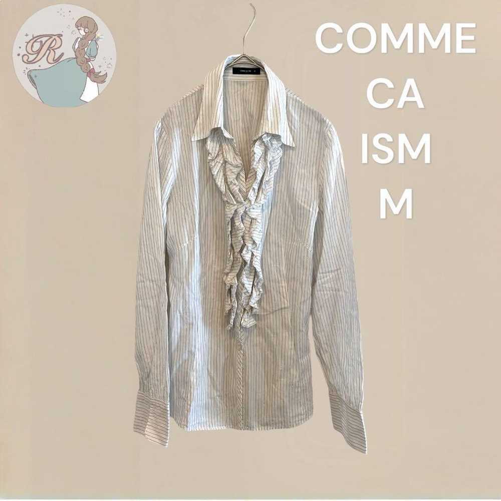 COMME CA ISM Frill Stripe Shirt M Glitter - image 1