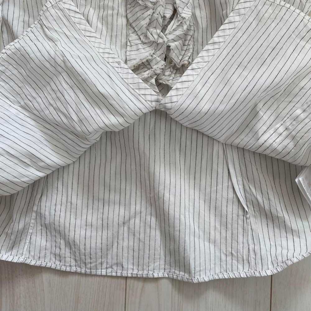 COMME CA ISM Frill Stripe Shirt M Glitter - image 9