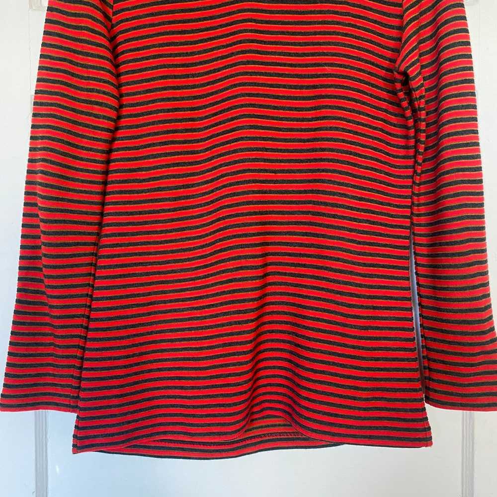 Vintage 1970s Striped Turtleneck Sweater Red Stri… - image 3