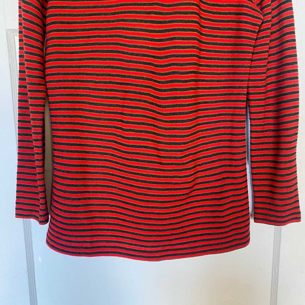 Vintage 1970s Striped Turtleneck Sweater Red Stri… - image 6