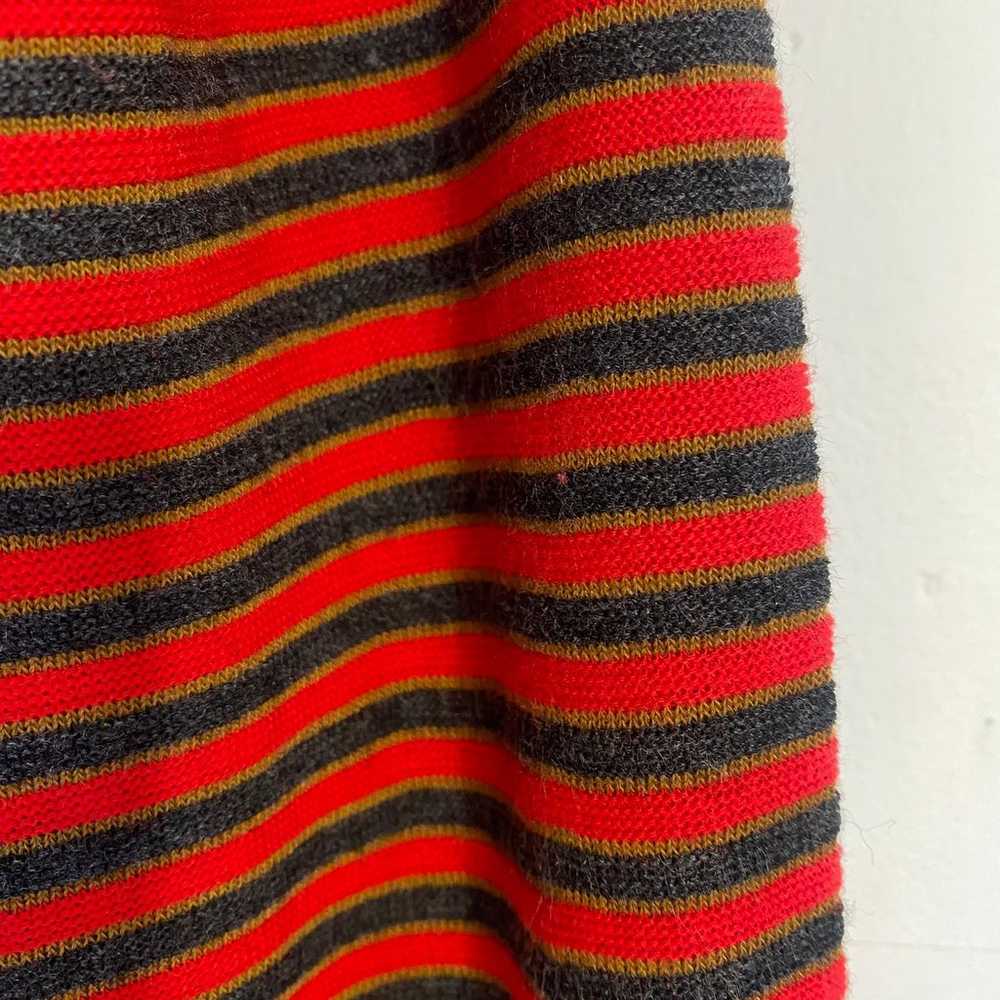 Vintage 1970s Striped Turtleneck Sweater Red Stri… - image 7