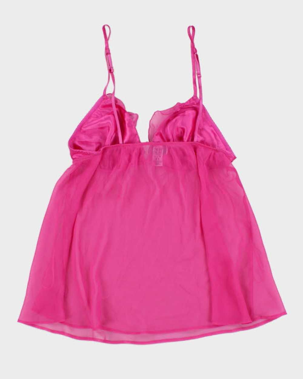 Y2k 00s La Senza Pink Mesh Ruffle Cami - M - image 2