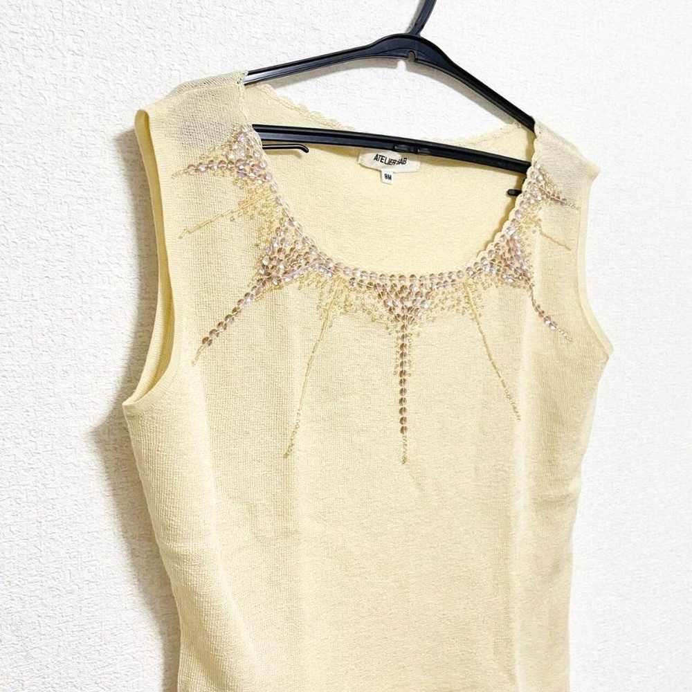 ATELIER SAB Tops Sleeveless Beads Accent Size 9M - image 3