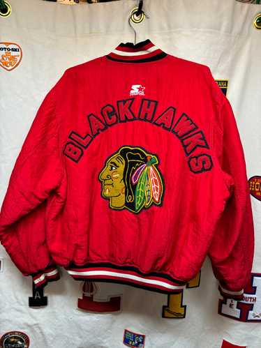 Vintage Starter Chicago Blackhawks NHL Red Nylon S