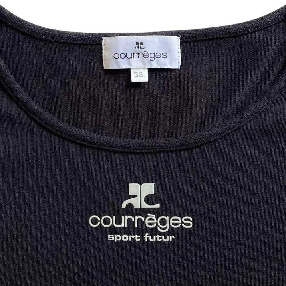 Y2K Courreges logo seven-quarter sleeve T-shirt c… - image 5