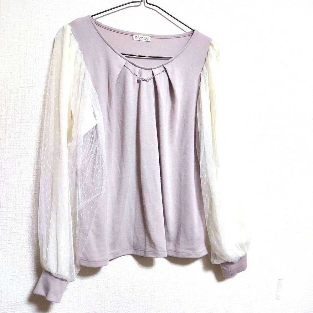 axes femme Long-sleeved shirt Fluffy Light purple… - image 2