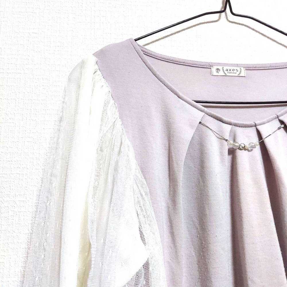 axes femme Long-sleeved shirt Fluffy Light purple… - image 3